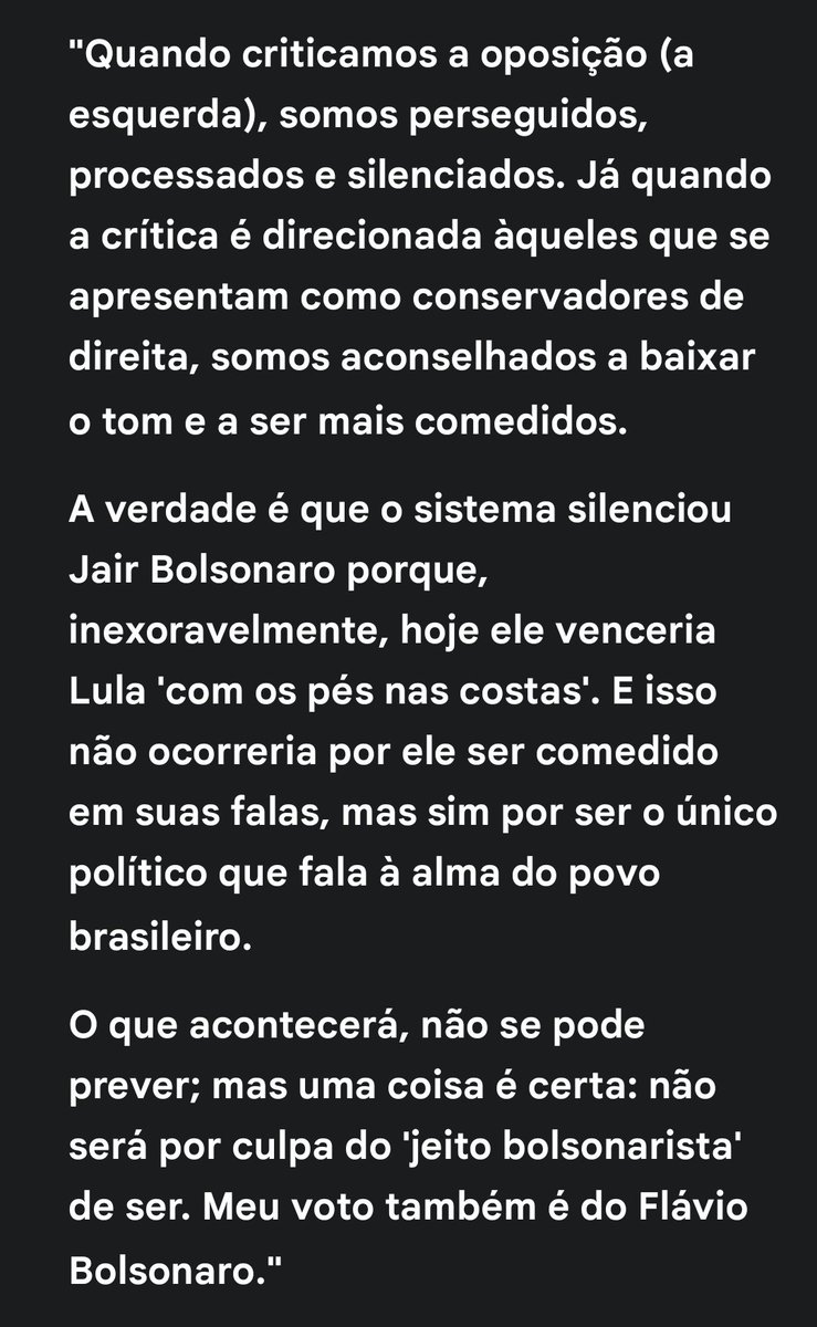 <a href="/Fa1ryNight/">𝒯𝓈𝓊𝓀𝒾 ☭⃠</a> Lamento muito não poder ouvir Jair Bolsonaro nesse momento. Seguimos!