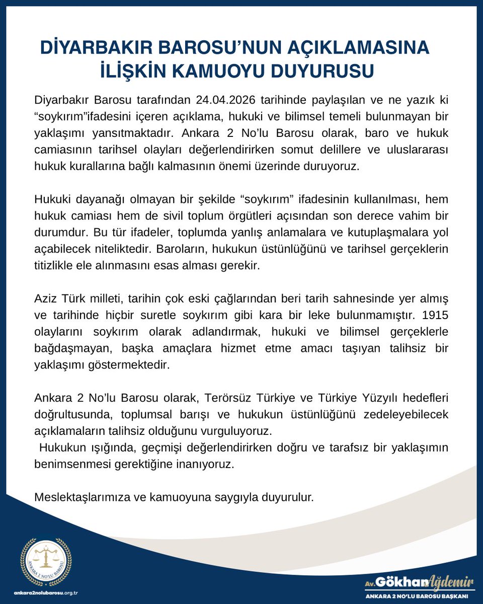 Ankara 2 No'lu Barosu tweet media