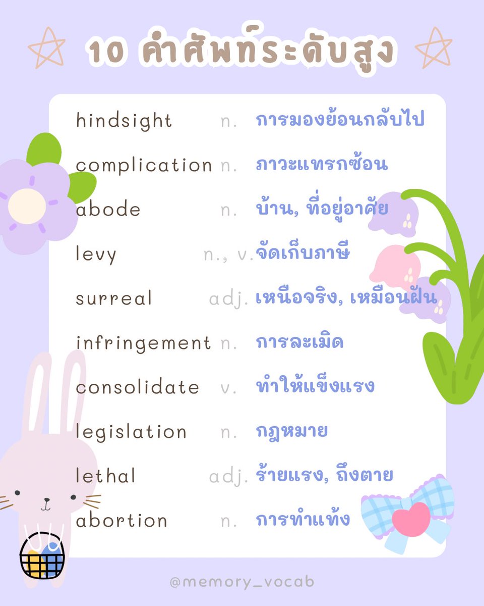 ท่องศัพท์วันละ10คำ tweet media