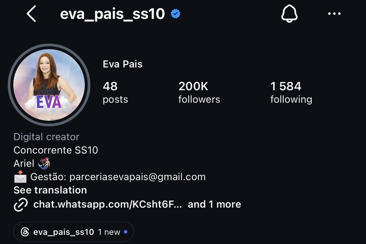 Em menos de 12h, a Eva venceu o SS10 e chegou aos 200k ✨

A nossa vencedora 🤍

#sstvi