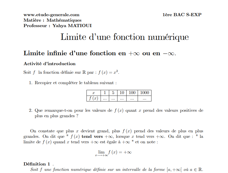 etudegenerale's tweet image. (1ère bac s.exp)  
Cours sur la limite d'une fonction numérique ✍️
etude-generale.com/limite-dune-fo…

#math #maths #mathematics #mathématiques #1bac #1bacsexp