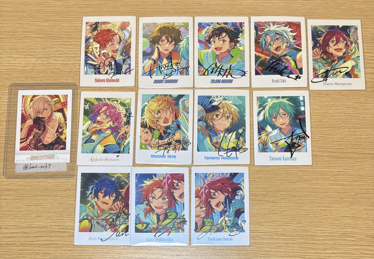 hari_rnk7's tweet photo. 【交換】あんスタ ぱしゃっつ gracolle P.A.shots!! ES 10th Anniversary

譲】スバル 鉄虎 翠 巽 茨 ジュン こはく友也 なずな 維吹 司 レオ 

求】英智＞弓弦、渉1、桃李1

英智含む方、纏めての方優先
郵送2〜希望
検索からもお気軽にお声かけください◎ https://t.co/SwdVOY37kx
