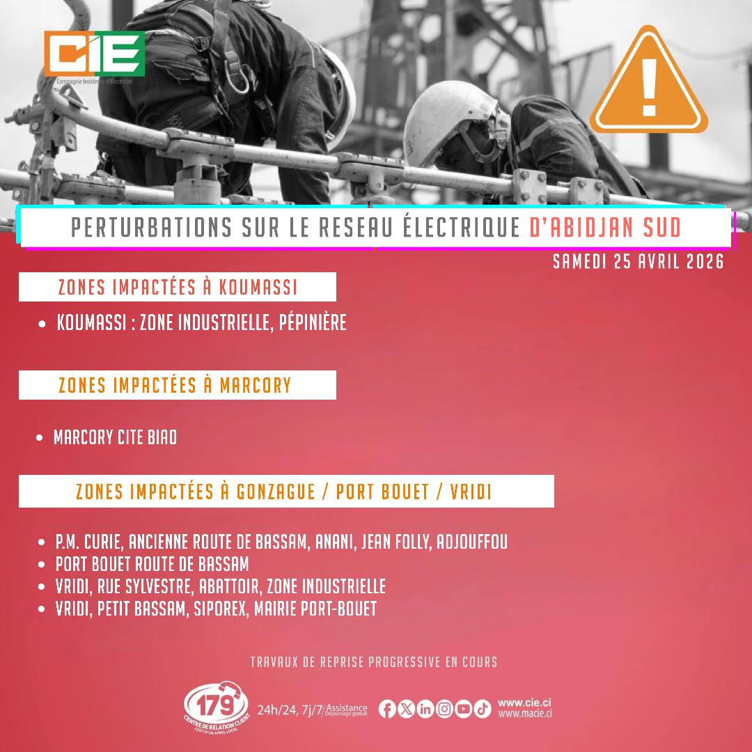 CIEofficiel's tweet photo. #IncidentReseaux
#Vridi
#Marcory
#Koumassi
#PortBouet
#Gonzague https://t.co/ui28e7B1L8
