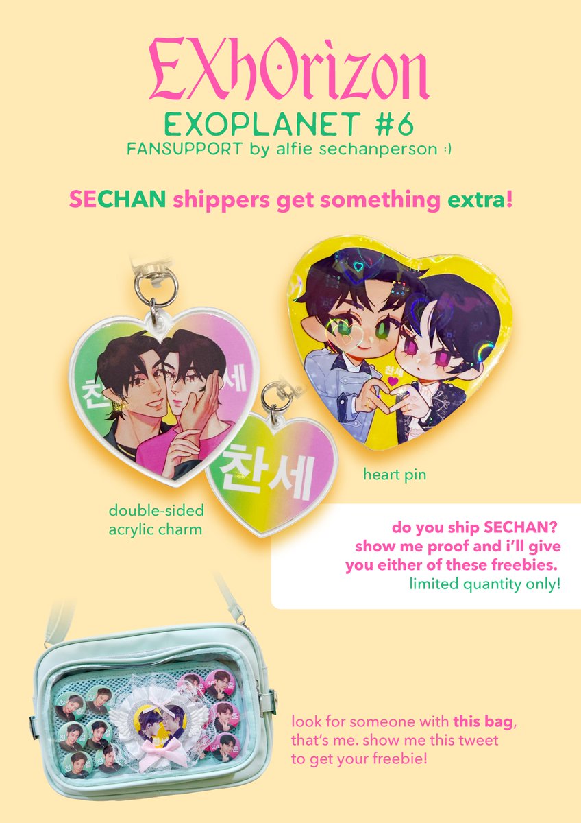 ✍️ EXhOrizon in MANILA EXO PLANET #6 ✍️
fan support by alfie <a href="/sechanperson/">al 🍒🐥 🔞</a> 

✍️ A6 size glossy sticker sheet
✍️ sechan things :3c

✏️ like + rt
✏️ show me this tweet to get a freebie!
✏️ time &amp; loc: TBA

#EXO #엑소 #weareoneEXO #EXOPLANET #EXhOrizon #EXhOrizoninMANILA