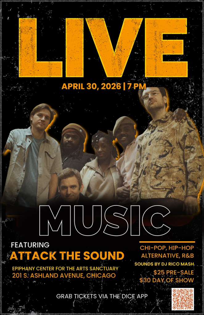 PurpleGangPress's tweet image. #ATSPerformance - Don’t miss @AttackTheSounds 🎸LIVE at Epiphany Center for the Arts 📍for a night of unforgettable sound and energy🎶🔥!!

📅 TODAY
🕒 Doors: 7:00PM | Showtime: 7:30PM

🎟️ Get your tickets NOW: epiphanychi.com/events/attack-…

#SwankPR #ATS #ChicagoEvent