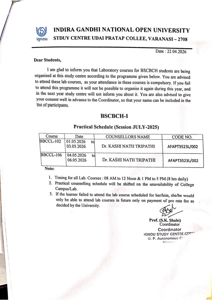 IGNOU RC Varanasi tweet media