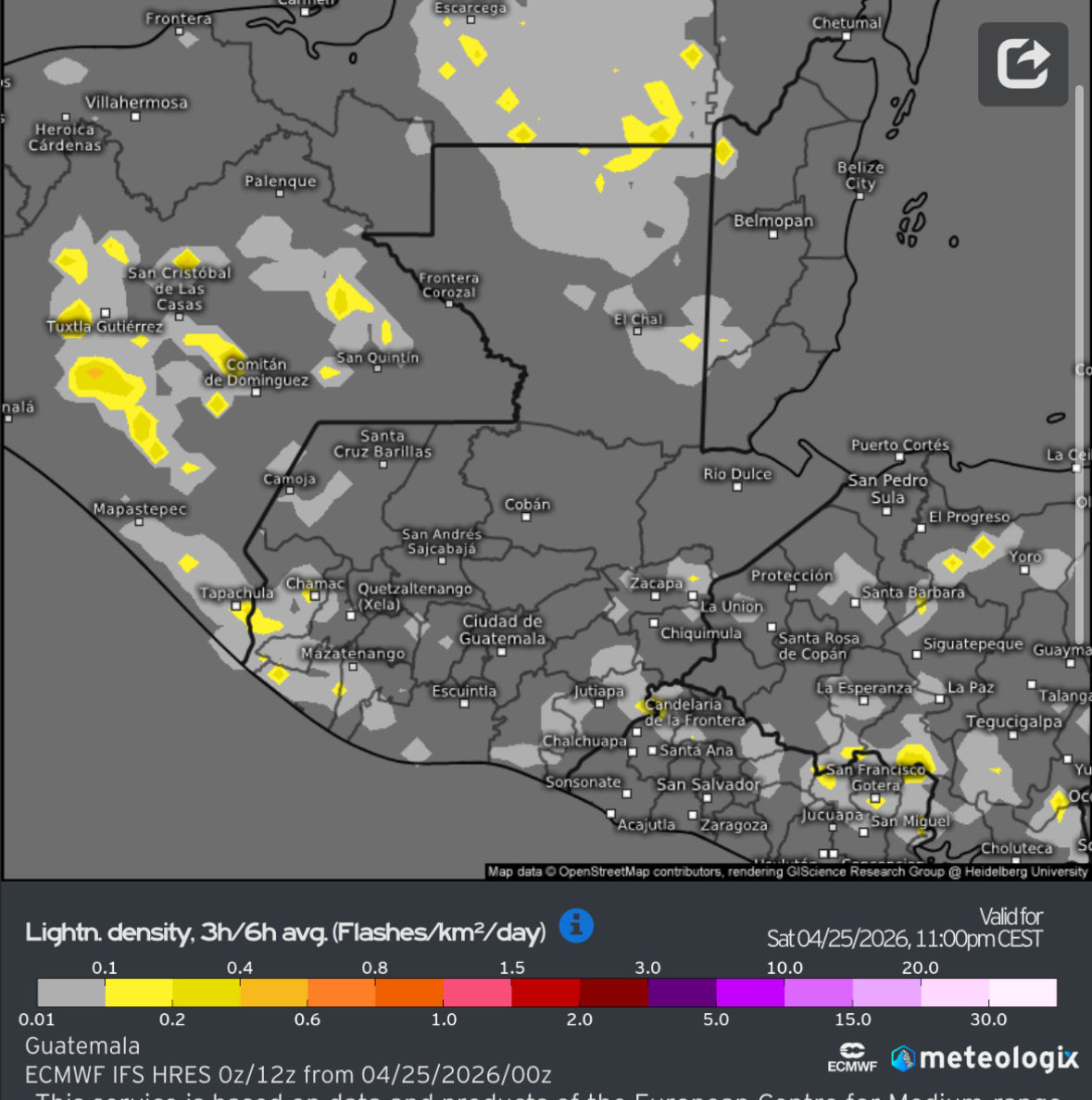 ClimaenGuate's tweet image. #Alerta
Empeora el calor en el país, especialmente en el norte y oriente con temperaturas muy altas (37 - 42c) aunque en el centro se podrían alcanzar o superar los 30c. Lo bueno es que en la tarde se espera viento sur con ráfagas fuertes refrescando mucho en el centro y