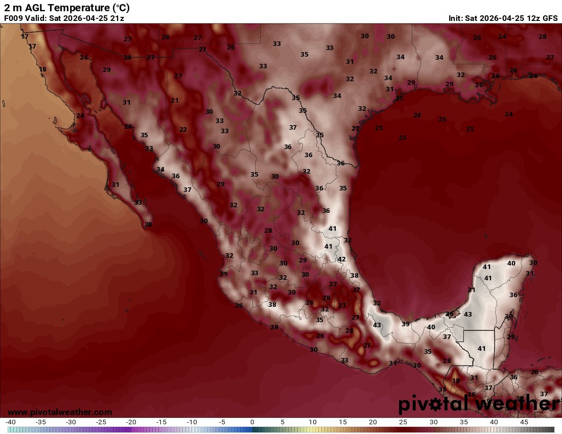ClimaenGuate's tweet image. #Alerta
Empeora el calor en el país, especialmente en el norte y oriente con temperaturas muy altas (37 - 42c) aunque en el centro se podrían alcanzar o superar los 30c. Lo bueno es que en la tarde se espera viento sur con ráfagas fuertes refrescando mucho en el centro y