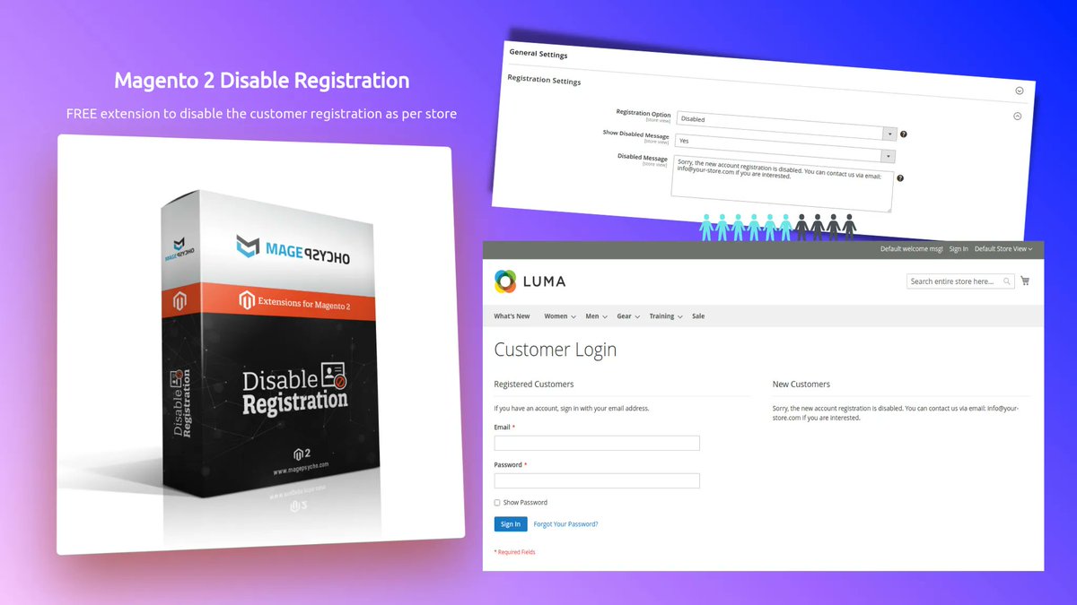 rajkbnp's tweet image. 📢 ANNOUNCEMENT 🙋♂️
I have just released 🏹 5th FREE #Adobe #Magento extension called "Disable Customer Registration" 🙅♂️

It allows the store owner to disable the customer registration as per store.

Download for FREE ⬇️
f.mtr.cool/tfoarygpch
Image