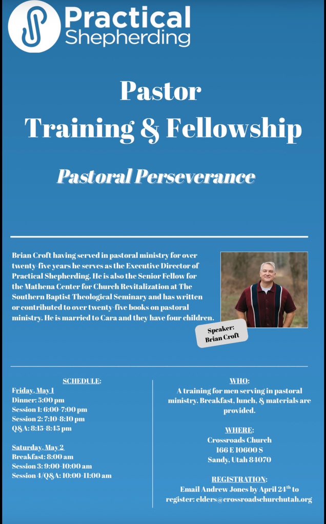 PastorCroft's tweet photo. Pastors in Utah! I hope to see you next weekend. Still time to register. @practicalsheph @churchinhardplc https://t.co/IE2WB3A8q3