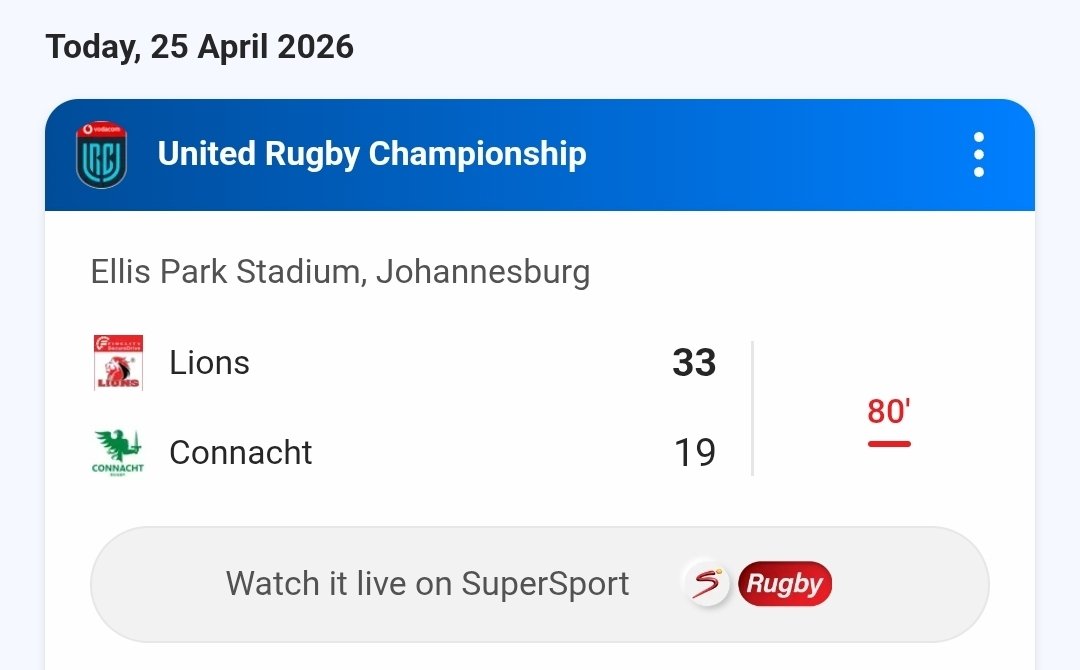 JGvanZyl_ZA's tweet photo. I am now bragging about South Africa. #URC - thank you #Lions for an awesome win. Travel safe #Connacht https://t.co/tDb6DSOsAu