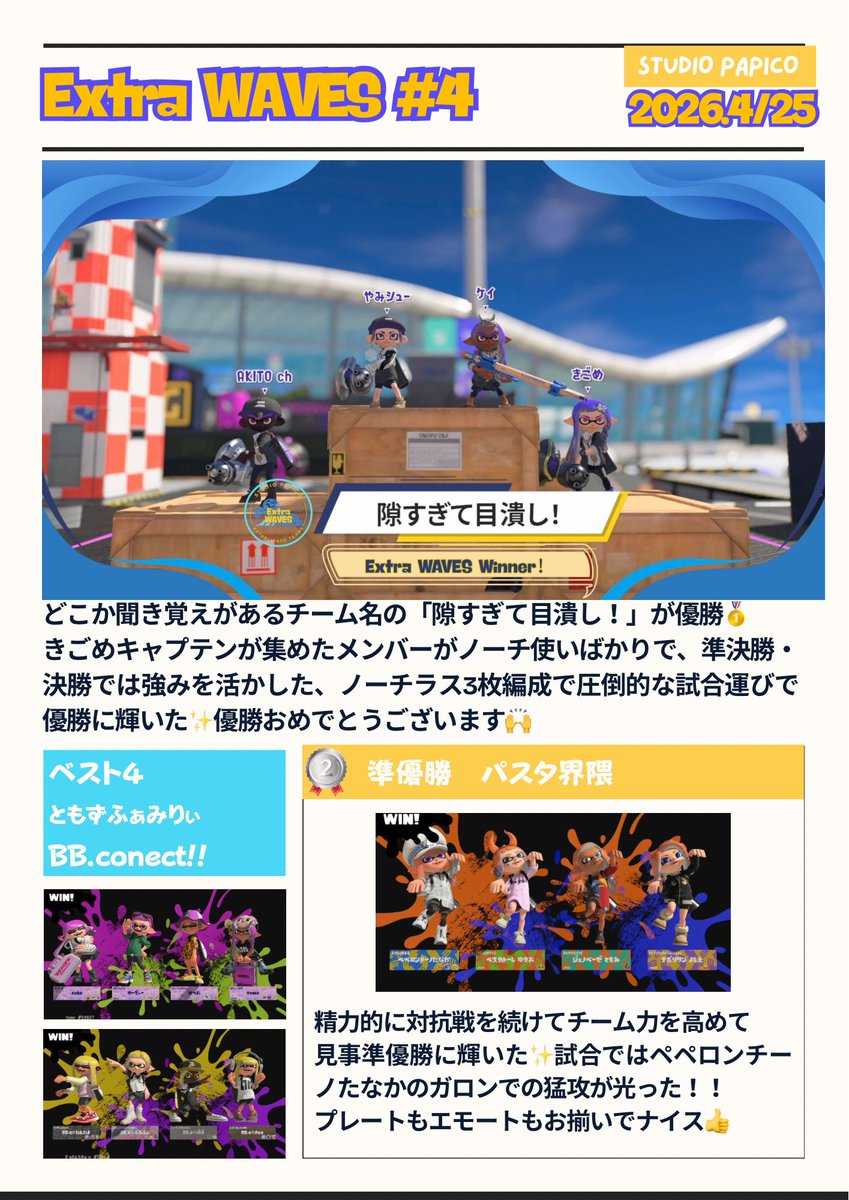 【スプラコミュニティ大会運営】スタジオぱぴこ tweet media