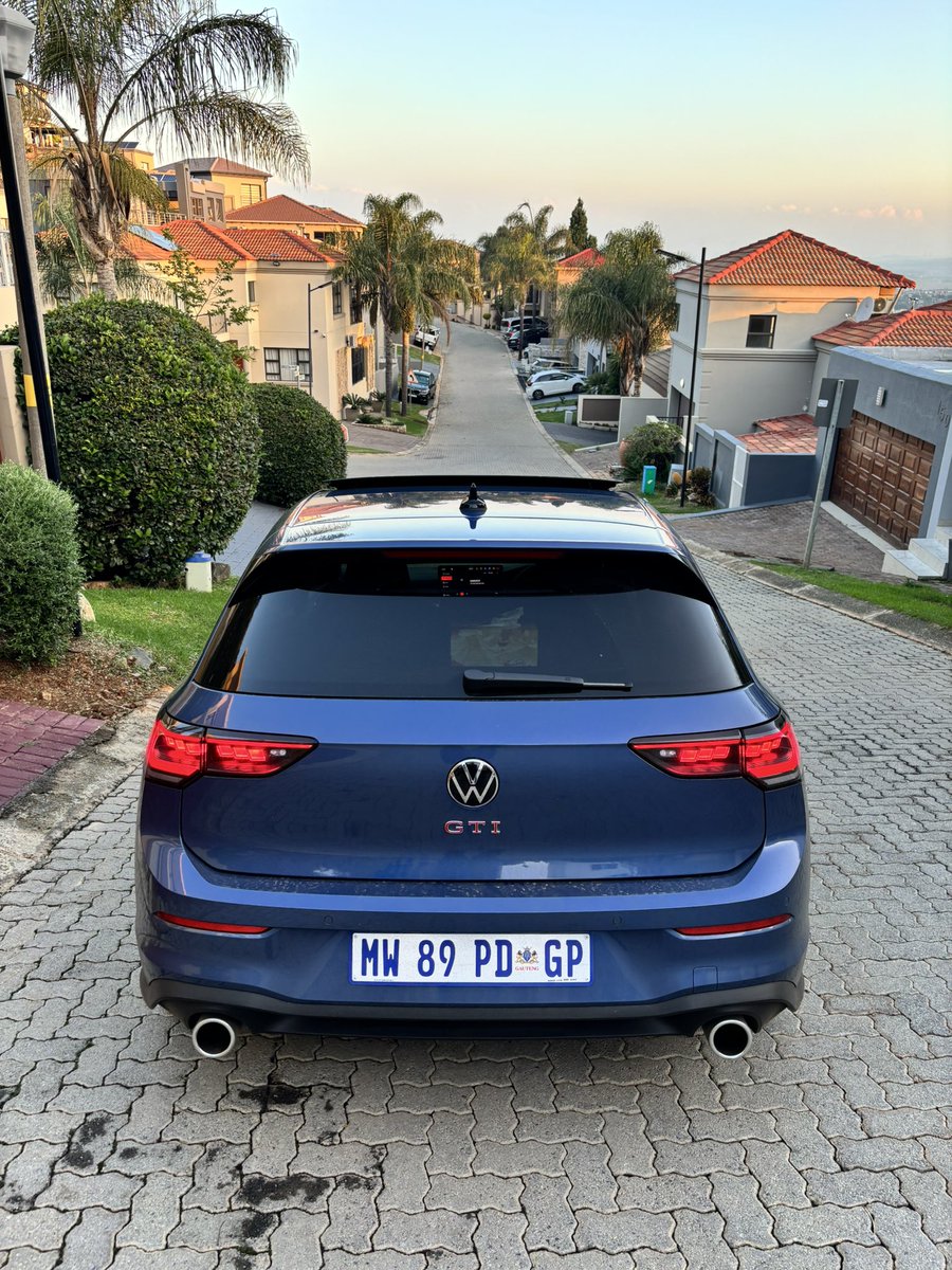 JezzaMaqasa's tweet photo. This is some sick blue from @VolkswagenSA(Anemone Blue) , adheres itself comfortably on this hatchback. The Queenstown alloys side-on extol the paint trim. 

#50YearofGTI
#75YearsOfVW https://t.co/QWwbIzQiRZ