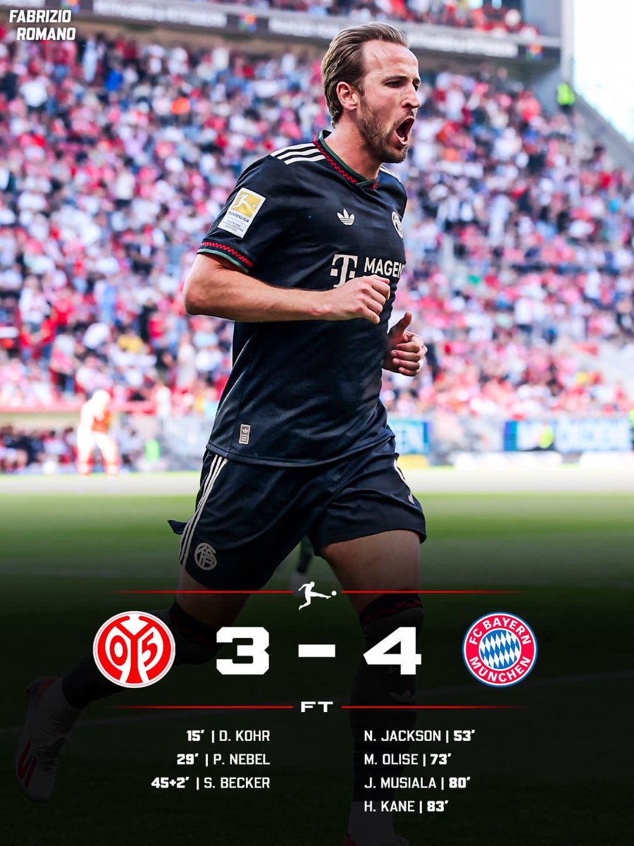 The_RadarX's tweet photo. 🔙❤️🤍 After being 0-3 down at half time, Bayern comeback and beat Mainz 4-3 🚨

Who’s been your Man of the Match? https://t.co/rmzfBm8MFM