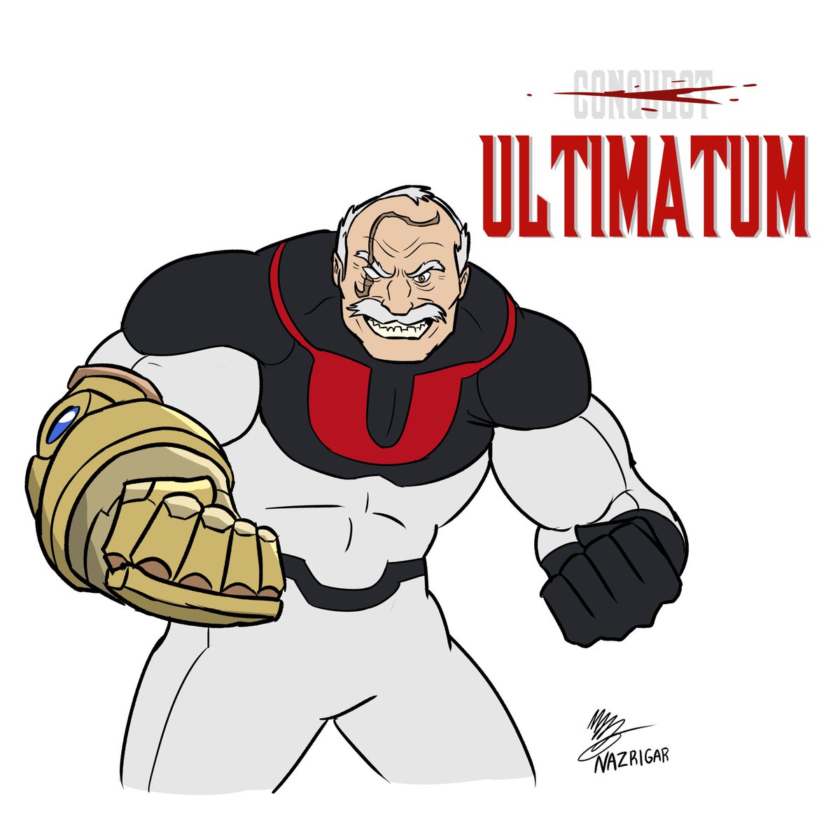 A3Dnazrigar's tweet image. First draft of Conrad Carl's 'hero' costume for my AU, primarily influenced by Alpha One from The Mighty.

He is called upon to save the day when there's no other options left... Or when a powerful hero turns heel into a villain.

#invincible #invinciblefanart #conquest