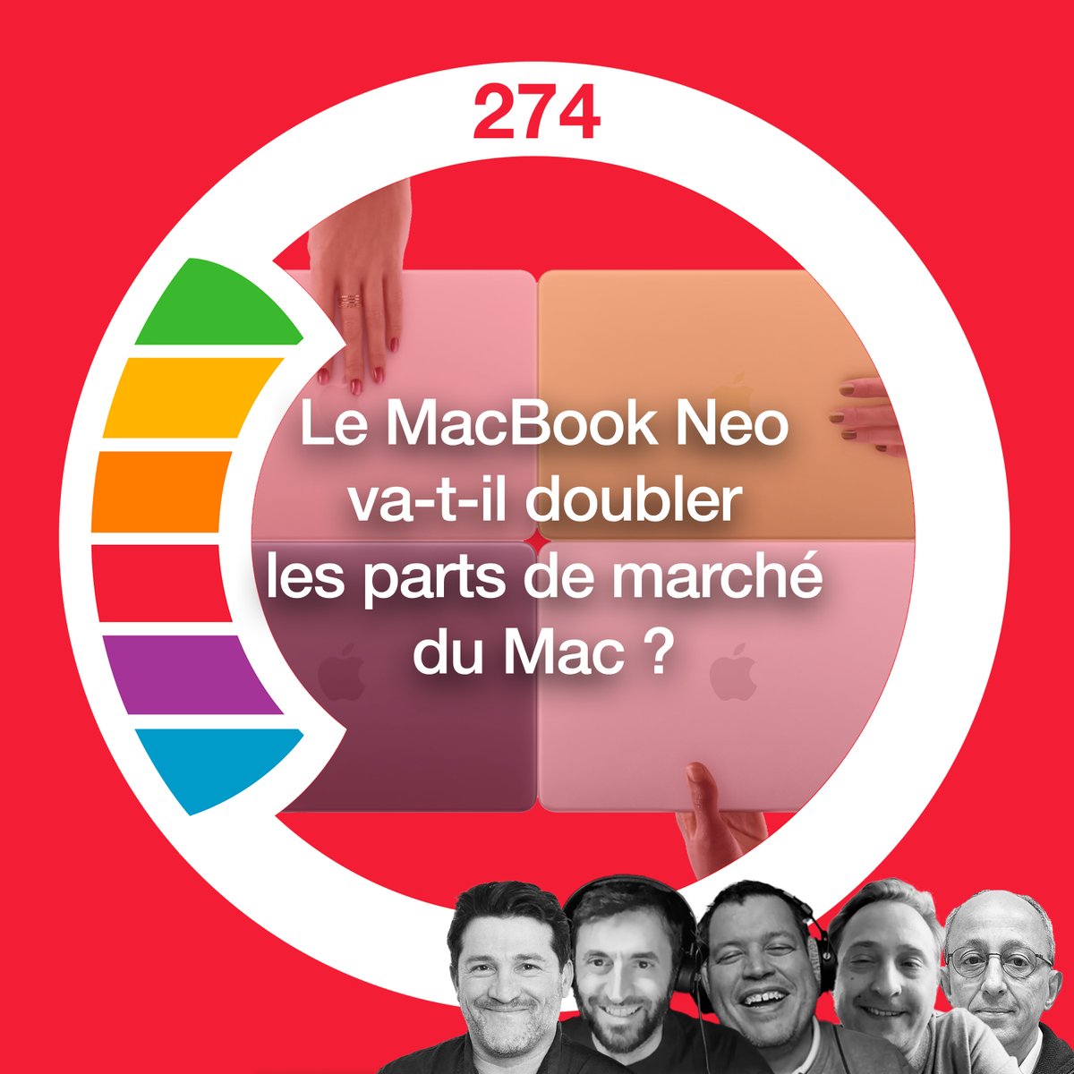 benjaminvincent's tweet image. C'est le festival #iweek, ce week-end, avec trois épisodes à déguster en replay !
Aujourd'hui, je vous propose l'épisode 274 avec notre débat sur la nouvelle stratégie d'#Apple : renoncer aux marges à 28% pour doubler la part du marché du #Mac, comme le symbolise le #MacBookNeo.