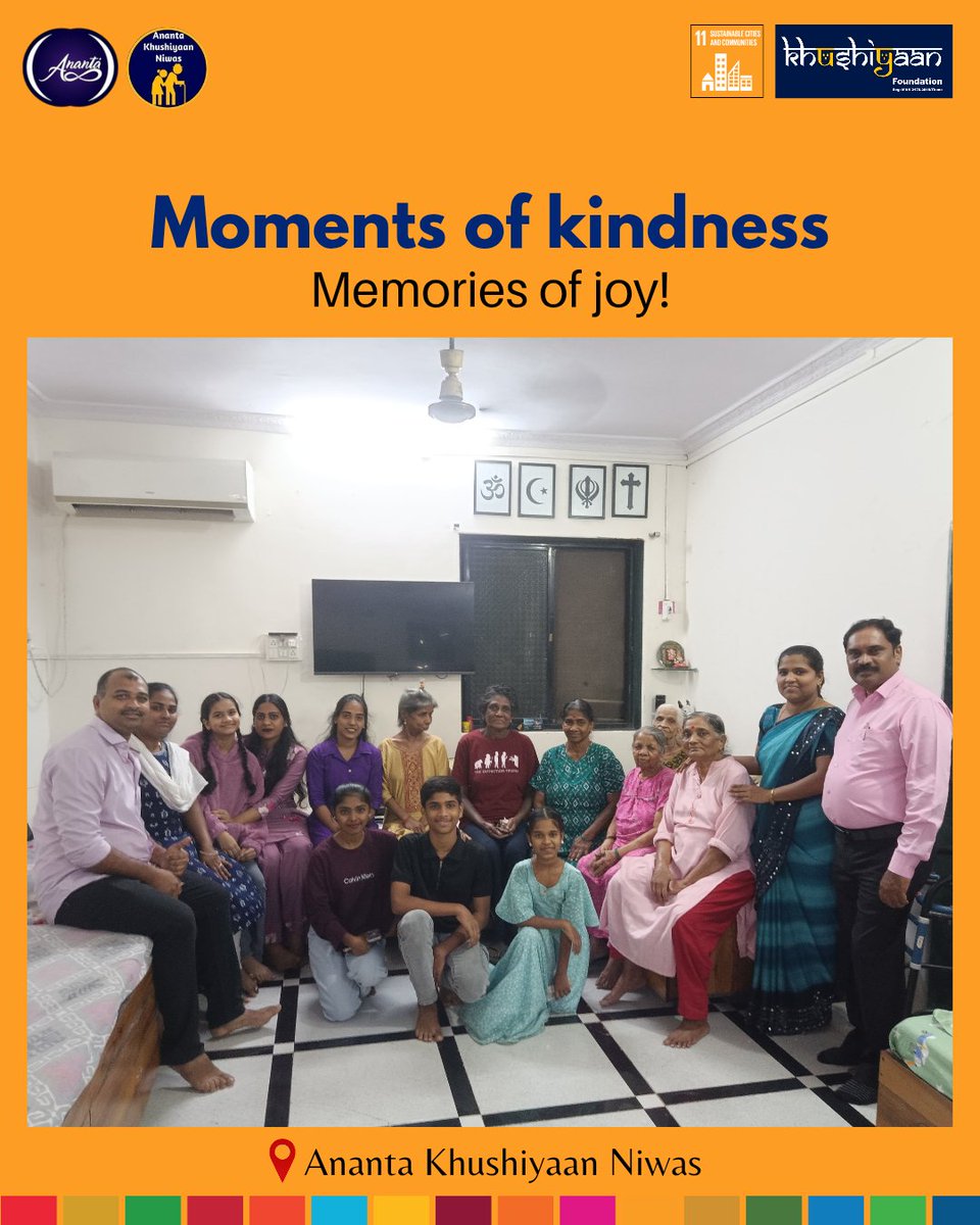 Khushiyaan_Org's tweet image. Where kindness meets companionship, and every moment becomes a memory of joy. 💛

At Ananta Khushiyaan Niwas, smiles are shared, stories are lived, and hearts feel at home❤️.

#MomentsOfKindness #JoyfulMemories #ElderCare #SpreadLove #Khushiyaan
