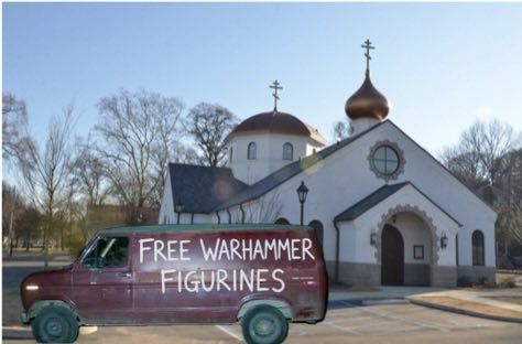 “Everyone, get out of the van. 

The warhammer figurines were a lie, you guys are all going to become catechumens now. Trust me, you’ll love it!”