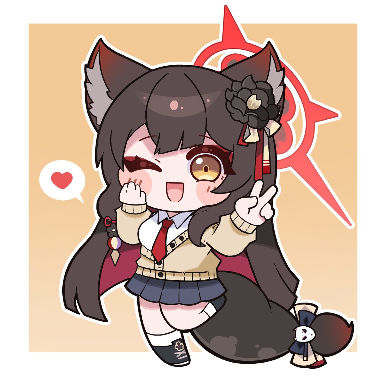 🦊👔❤️💕

#ブルアカ #BlueArchive #狐坂ワカモ