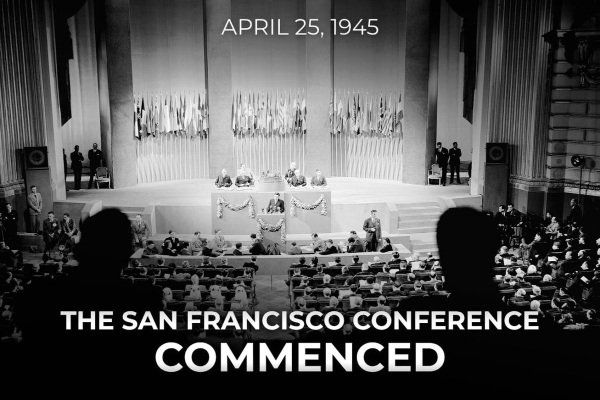 mfa_russia's tweet image. 🇺🇳 #OTD in 1945, the San Francisco Conference commenced

Convened at the initiative of the USSR, the US, the UK &amp;amp; China, it brought together 50 nations for 63 days to shape the post-#WWII world order, establish @UN &amp;amp; adopt its Charter

t.me/MFARussia/29504

#HistoryOfDiplomacy