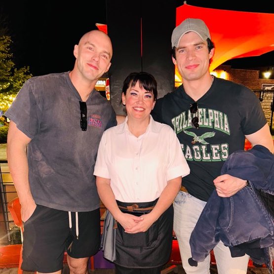 New pic of David Corenswet and Nicholas Hoult from a local restaurant