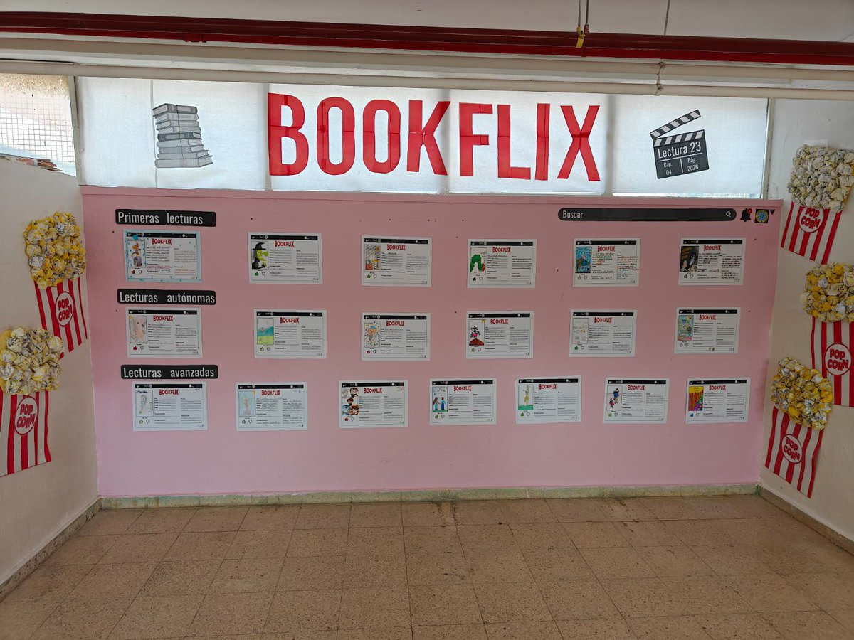 CeipEcuador's tweet photo. 🍿📚 ¡Luces, libros… y acción! Así fue Bookflix, una de nuestras actividades realizadas con motivo del Día del Libro. 🎬✨ #DíaDelLibro #Bookflix #CEIPRepúblicaDeEcuador #LectoresEnAcción #Creatividad https://t.co/sBkkS8YozN