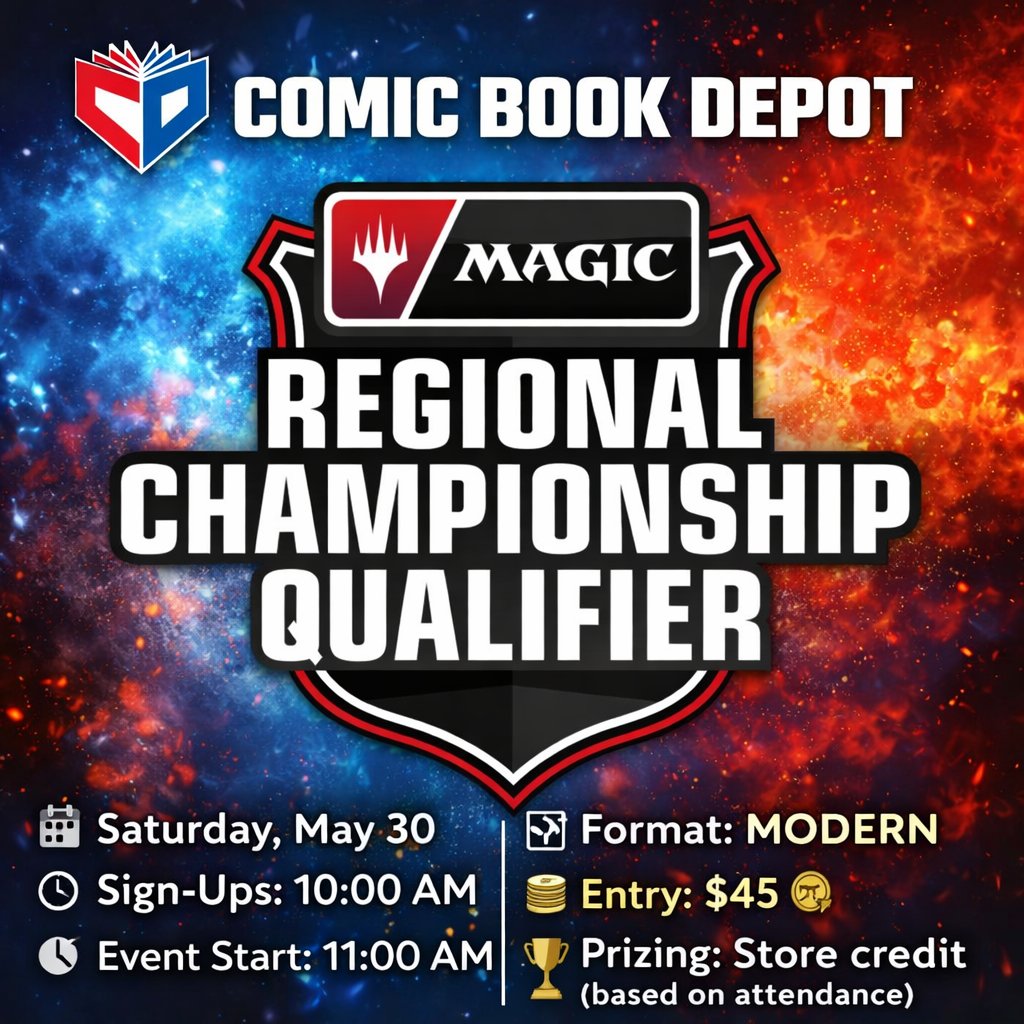 comic_book_dept's tweet image. ⚔️ MODERN RCQ COMING TO DEPOT! ⚔️

📅 Saturday, May 30
🕙 Sign-Ups: 10:00 AM
🕚 Start: 11:00 AM

💵 Entry: $45
🏆 Store credit prizing based on attendance

#ComicBookDepot #MTG #MagicTheGathering #ModernMTG #RCQ #MTGModern #LGS