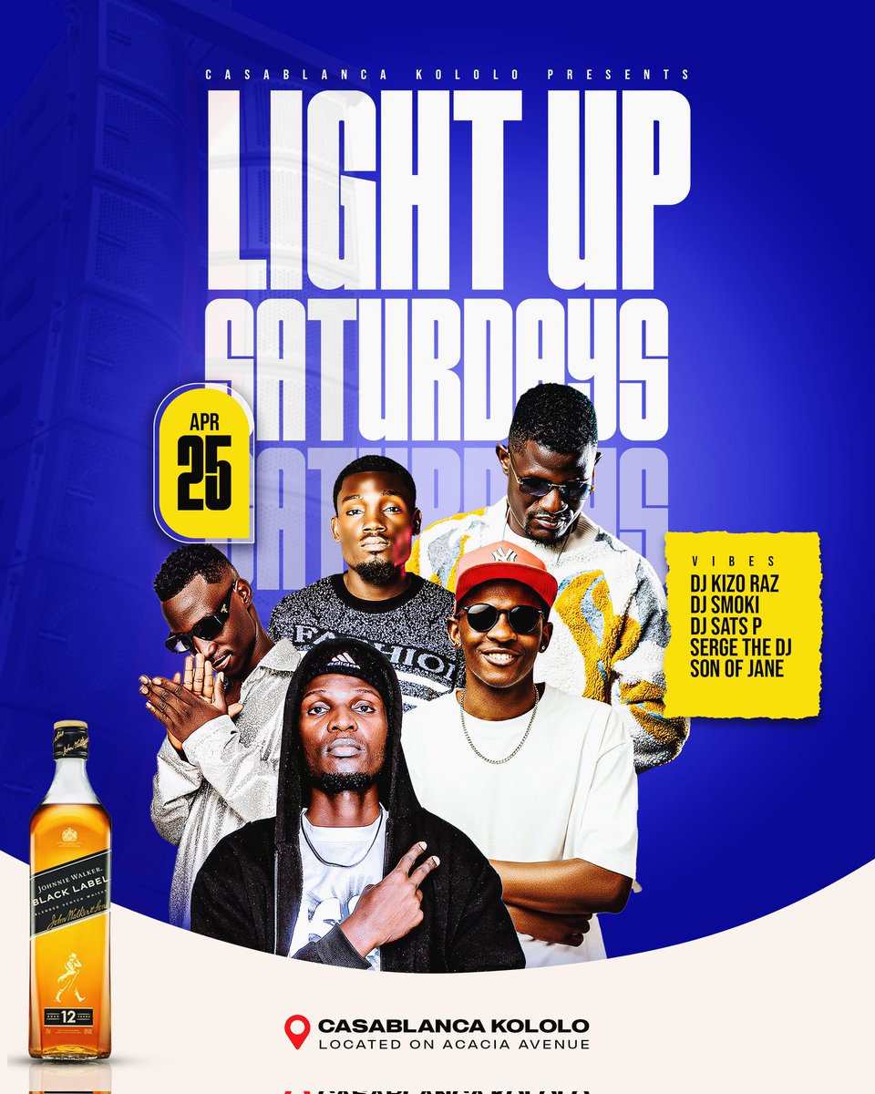 The blast is finally here in #LightUp Saturdays tonight at #CasablancaKololo  

Better bring a friend.