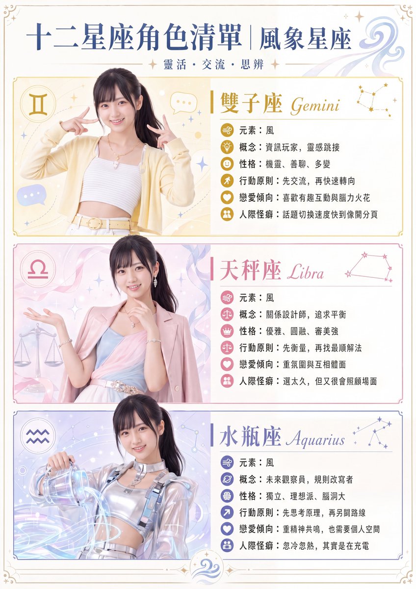 Earth Signs Zodiac Character Poster
