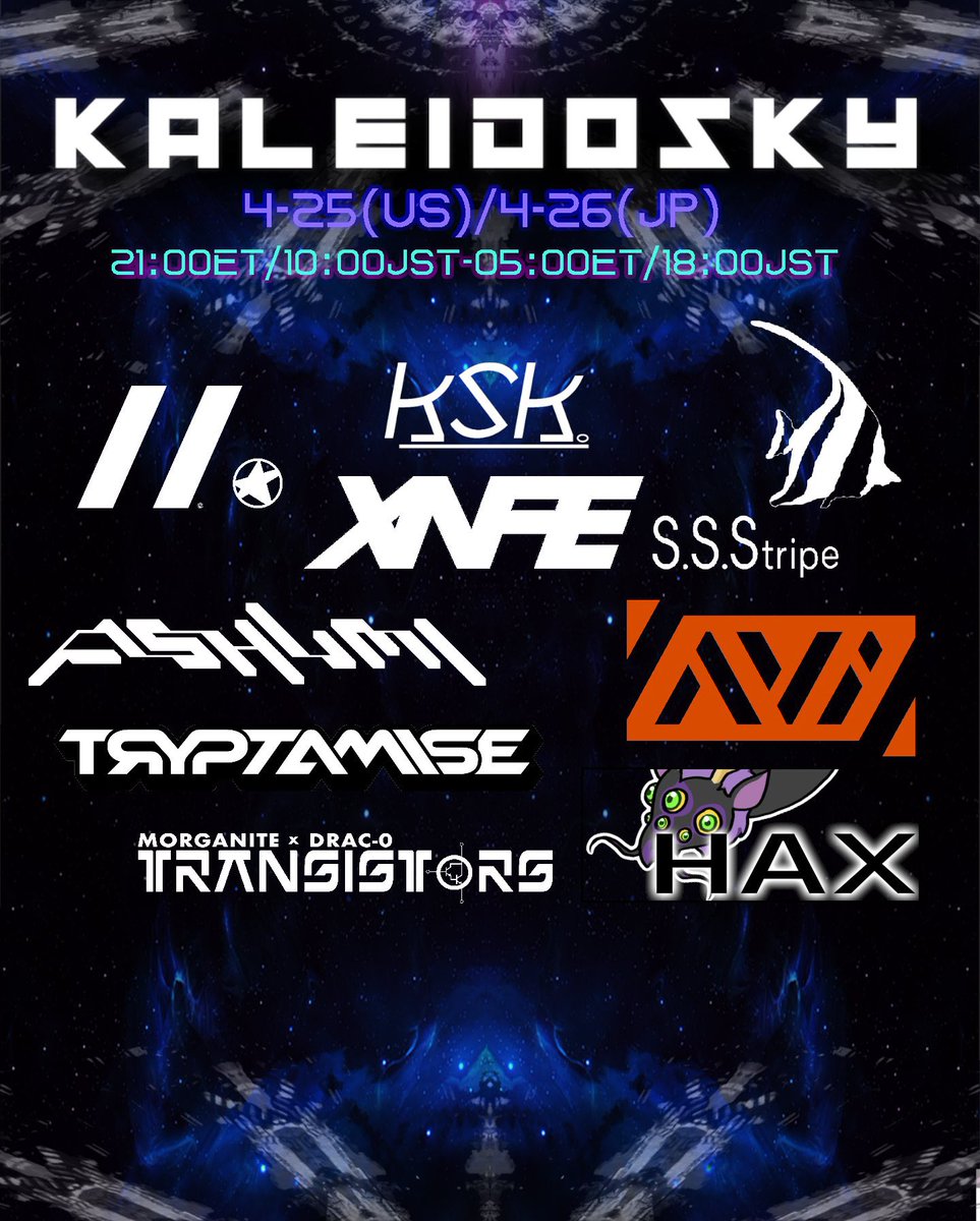 XNFE_DJ's tweet image. VR DJイベントに参加します！
KALEIDOSKY
4/26(日) JST10:00〜18:00にて！
XNFEの出番は15:00となります！
音楽聴きながらお話ししましょう！
#VRC #DJ