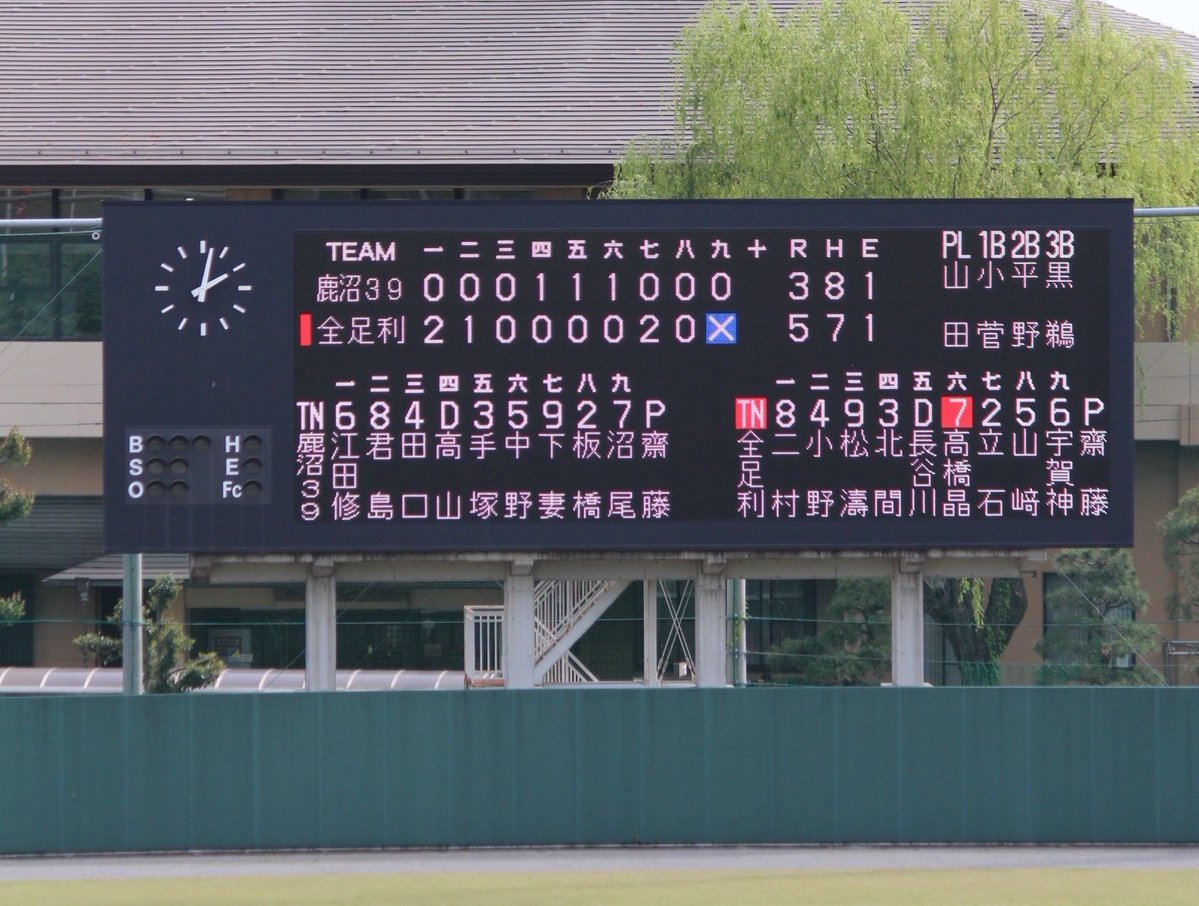 都市対抗予選準決勝スコアボード📸
#鹿沼39
#決意と覚悟
