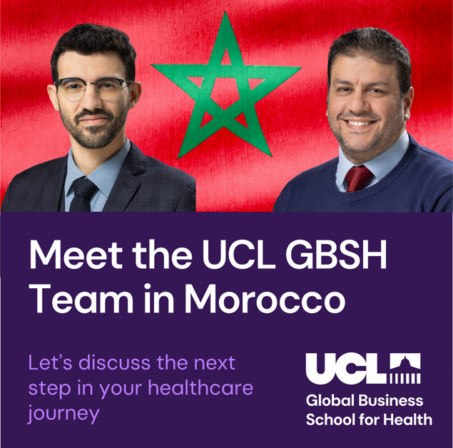 ucl_GBSH's tweet image. Are you based in Morocco and interested in study at UCL Global Business School for Health?

Join Dr Ahmed Zahlan and Dr Radi Haloub at an upcoming StudyIn fair from 1-6pm.

→ Casablanca (2 May)
→ Rabat (3 May) 

➡️ Register now: ucl.ac.uk/population-hea…

#StudyAbroad #UCLGBSH