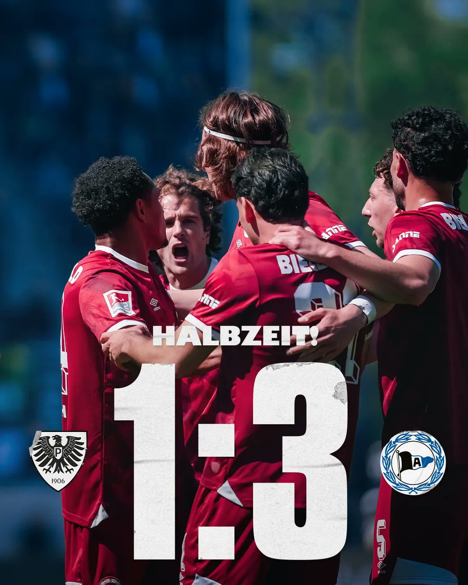 arminiawiederda's tweet photo. Was für eine wilde erste Hälfte 🤪 Unsere Jungs kämpfen sich direkt nach dem frühen Gegentor zurück und drehen das Spiel! Und wie! 😍

#immerdabei #PRMDSC https://t.co/WraUh6O7ZJ