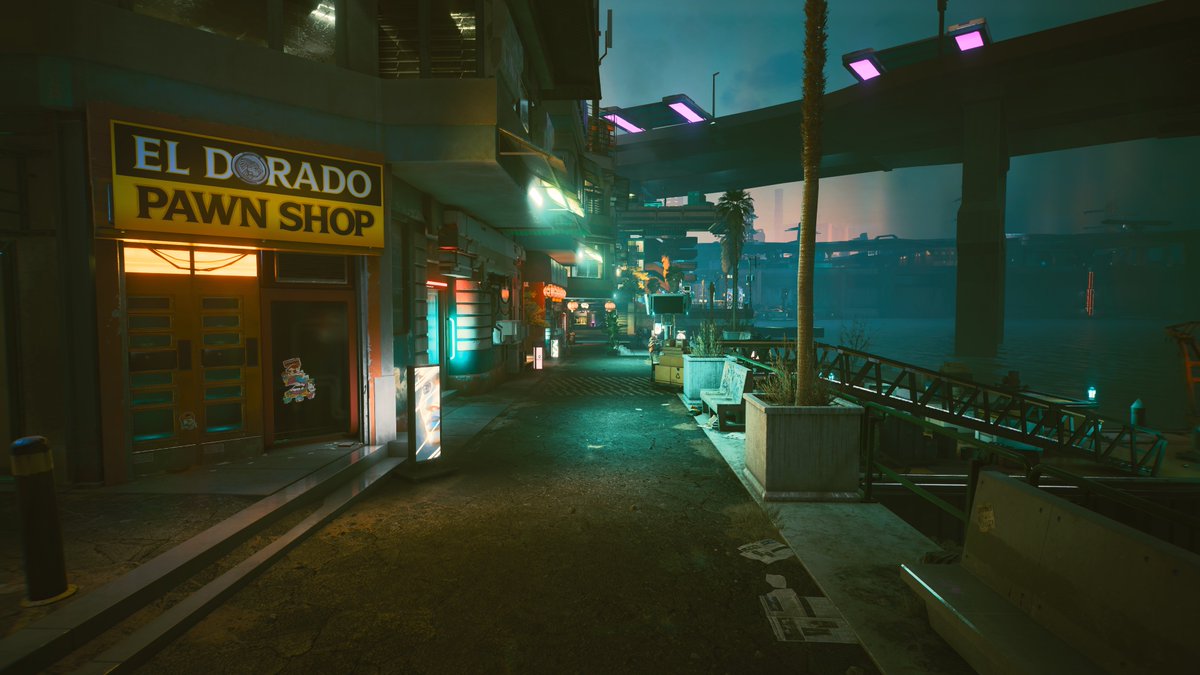 カブキ。
川沿いの昼と夜。
#サイバーパンク2077 #Cyberpunk2077