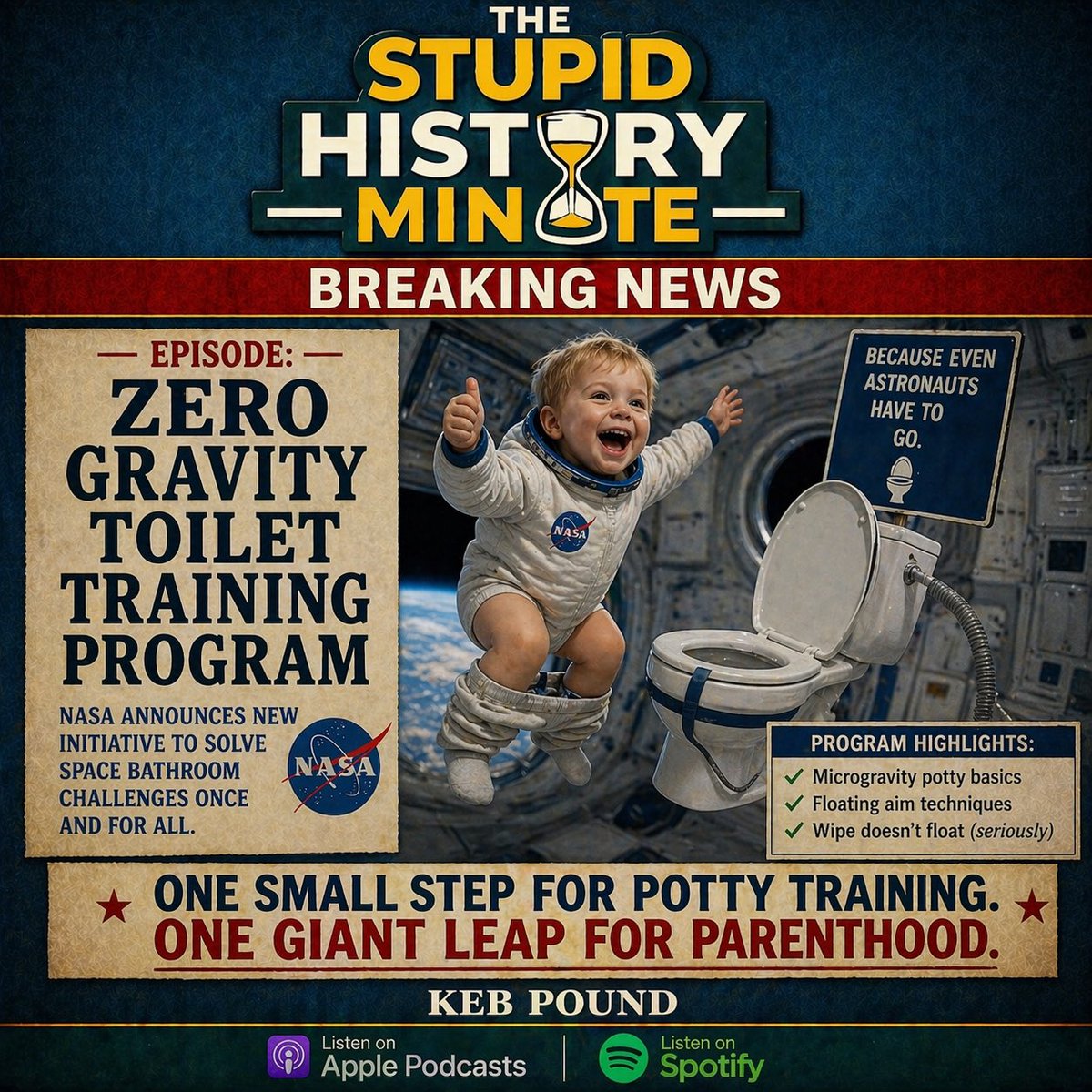 StupidMinute's tweet image. The Stupid History of the Zero Gravity Toilet Training Program 

#History #Podcasts #AprilsFoolsDay