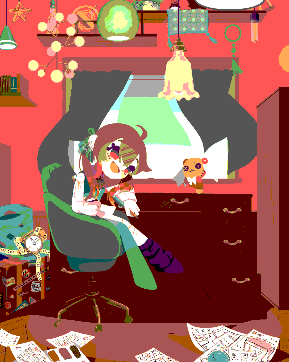 途中のやつ加工したらいい感じ
 #イラスト