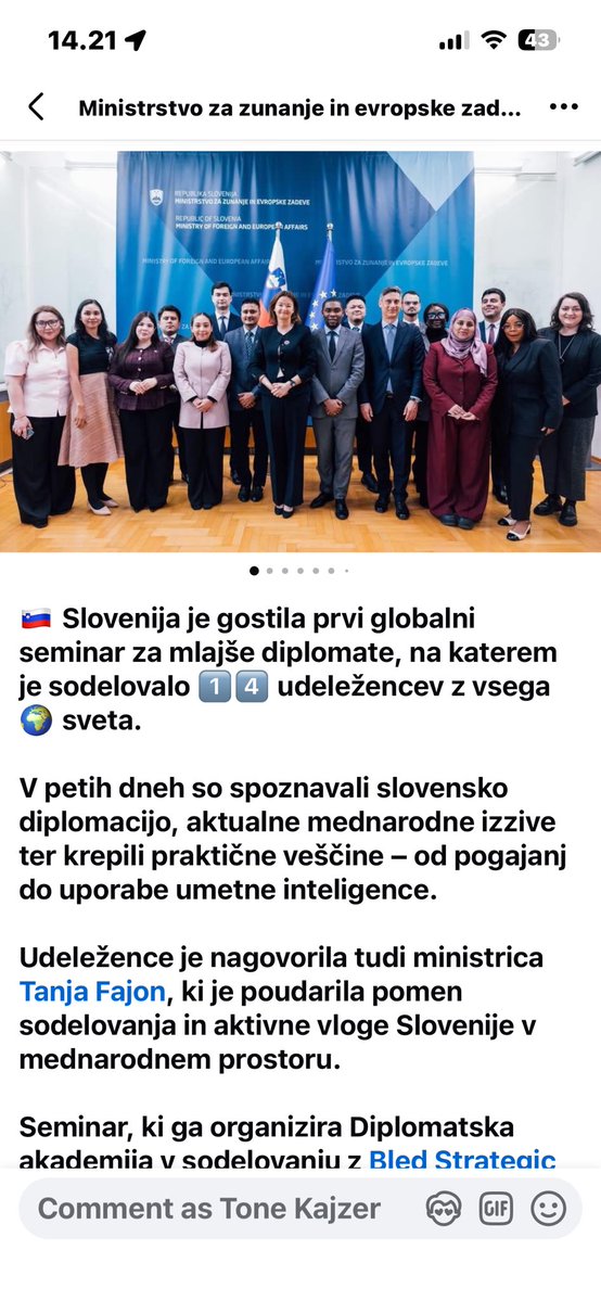 Tone Kajzer (fmr Ambassador) tweet media