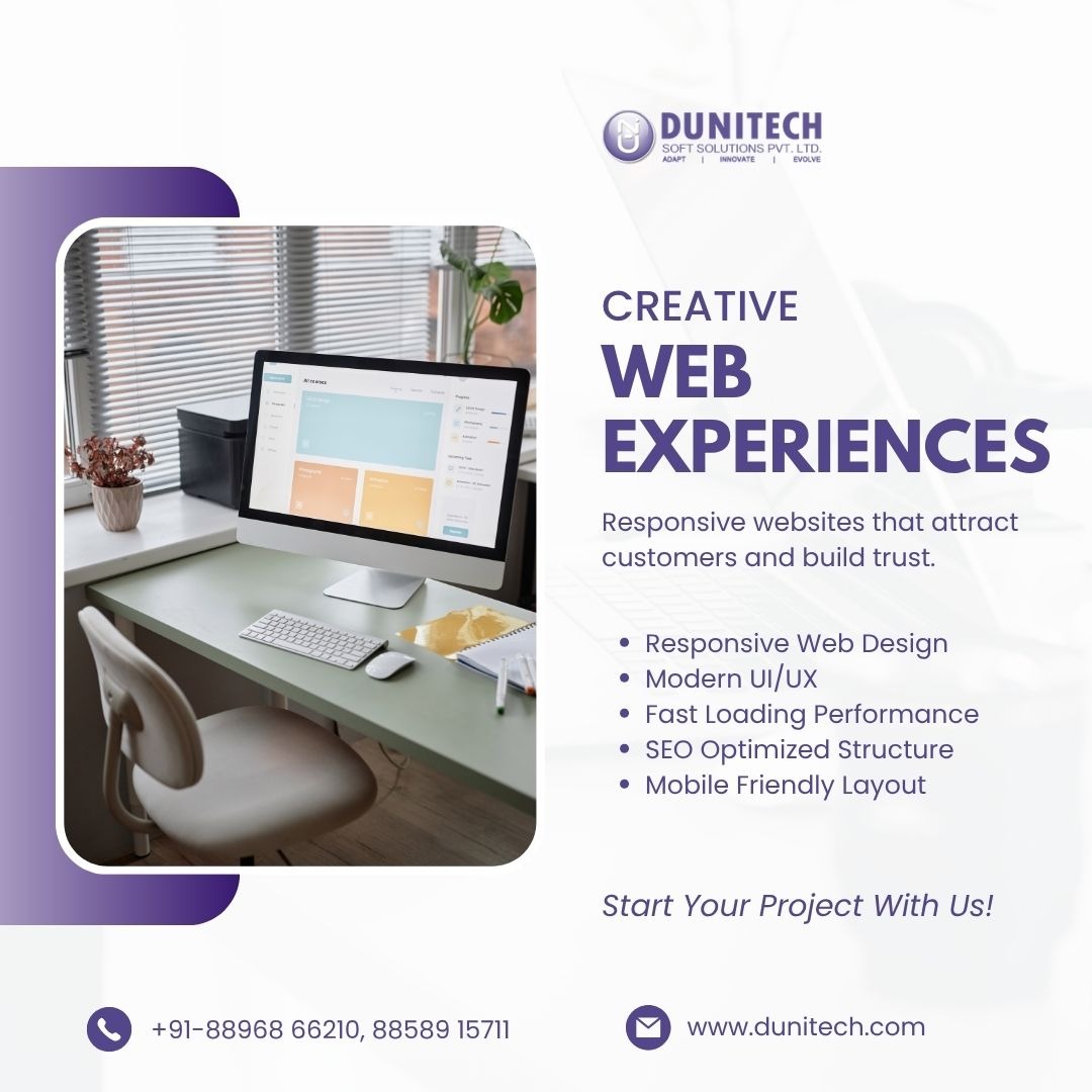 Dunitech's tweet image. Your website is your first impression — make it count. 🖥️✨ We build responsive, fast &amp;amp; SEO-optimized websites that turn visitors into customers.
🚀 Start your project today!

#WebDesign #WebDevelopment #ResponsiveDesign #UIUX #SEO #DigitalIndia #StartYourProject