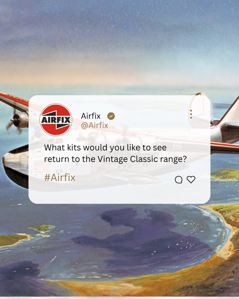 Airfix's tweet image. What kits would you like to see return to the Vintage Classic range?

Drop your answers in the comments 👇

Shop the Vintage Classic range: ow.ly/aHgS50YOXUn 👈

#Airfix #ScaleModelling #ScaleModels #VintageClassic