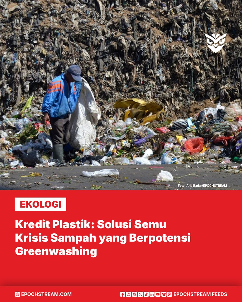 epochstreamfeed's tweet photo. Proyek plastic credit atau kredit plastik yang diharapkan menjadi solusi inovatif untuk krisis sampah plastik di Indonesia ternyata gagal mengatasi akar masalahnya. Hal ini berdasarkan hasil investigasi mendalam koalisi organisasi masyarakat sipil, yakni WALHI Jawa Timur (@WalhiJatim), ECOTON (@ecotonID), dan PPLH Bali (@PPLH_Bali ) yang dirilis pada Rabu, 22 April 2026.

Selengkapnya, baca di https://t.co/6mnSrdPQ3w

#SampahPlastik #EPOCHSTREAM