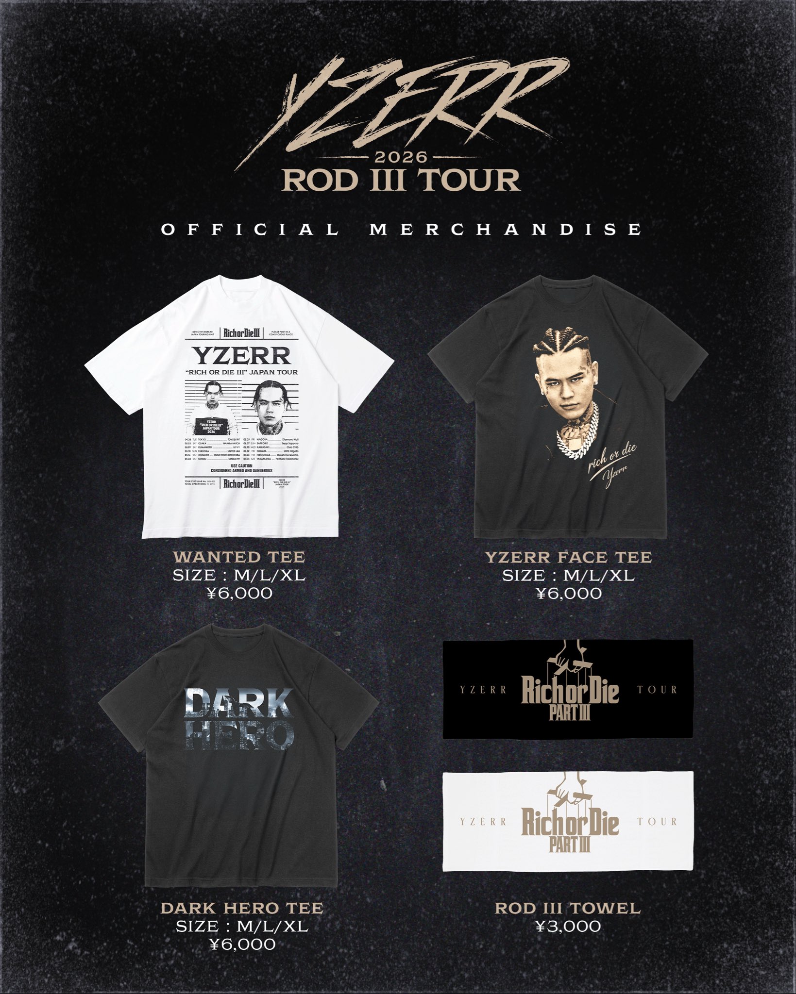 YZERR RICH OR DIE III JAPAN TOUR Tシャツ BAD HOP on X: 