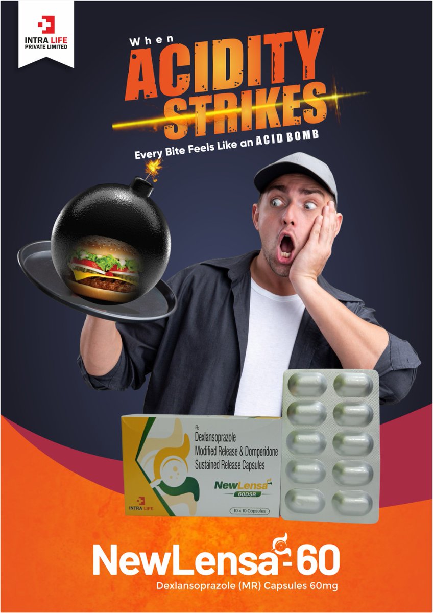 IntralifeI's tweet image. #NewLensa60 #AcidityRelief #AcidReflux #HeartburnRelief #Dexlansoprazole #IntraLife #PharmaIndia #HealthyLiving #GutHealth #MedicalMarketing #DoctorRecommended #CapsuleCare