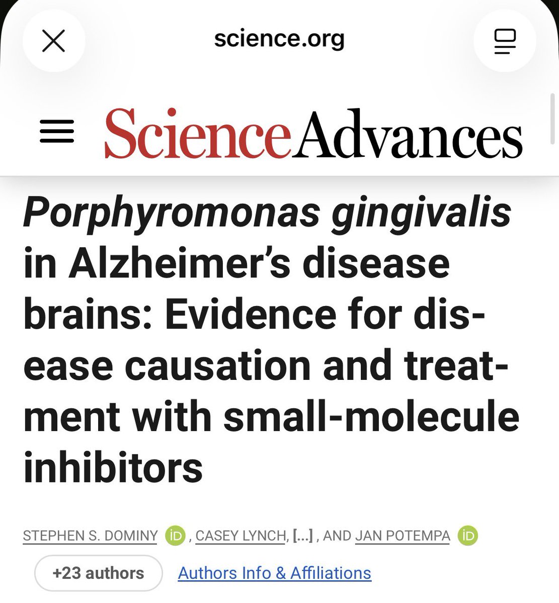 They CUT OPEN the brains of Alzheimer’s patients and found a bacteria living inside 9 out of 10 of them.

The same bacteria that lives in your mouth right now.

You think Alzheimer’s is genetic. You’re wrong.

It walks from your gums into your skull. By the time you forget your