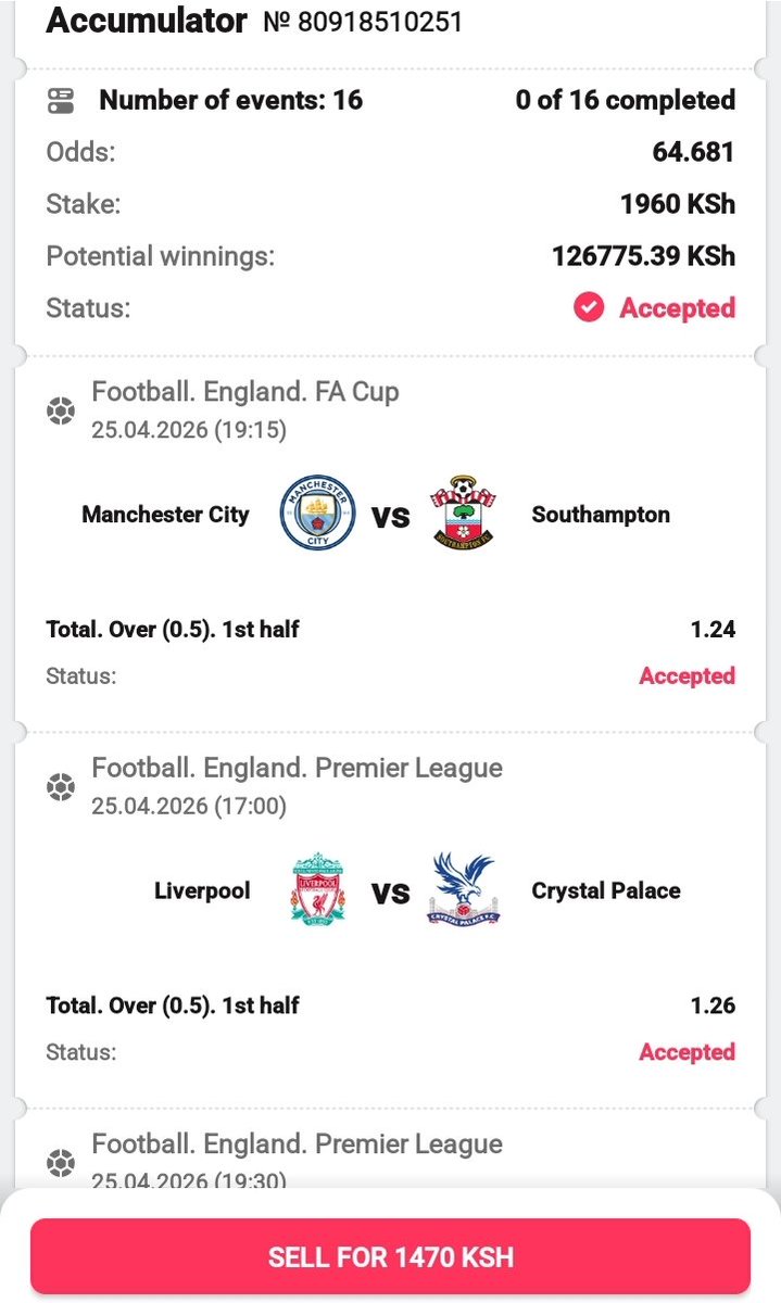 King_ofOdds's tweet image. 🚨DBbet🚨
♻️ HT TOTAL Over 0.5
🎯64.681 Odds
I trust this analysis 🥳🥳🥳
  #Register here🔰🔰
REG📲📲 dbbt.me/pg2ca54
#Promocode 👉DBO 
#Boookingcode📲SZ1ZH
DownloadApp📲📲 dbbt.me/xt09gfx
Telegram link 🔗 🔰🔰
      t.me/highstakers_ar…