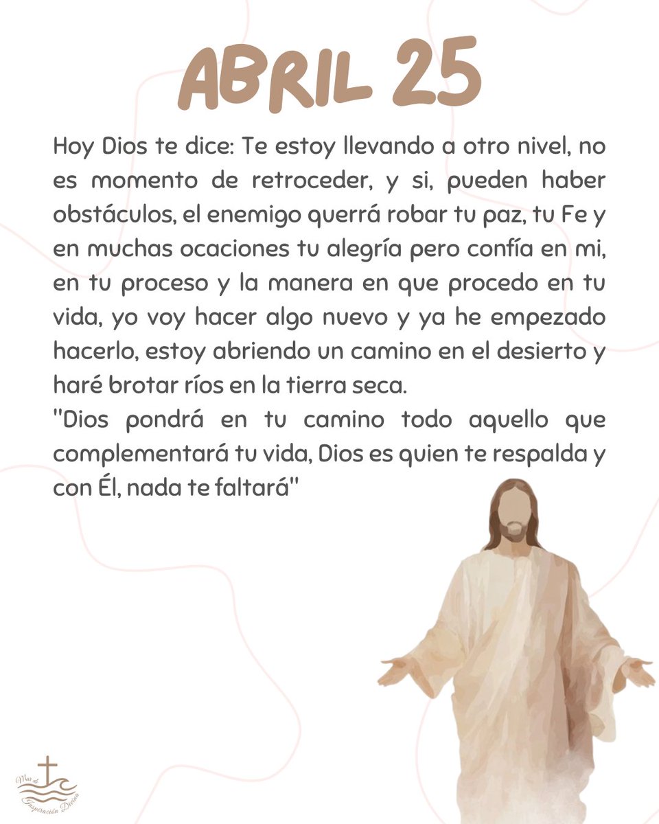 Cuando Dios abre caminos en el desierto, no hay obstáculo que detenga tu avance; mantente firme, porque lo que Él ha comenzado en ti, lo llevará a un nuevo nivel de bendición. 🙌🏻🤍🌈