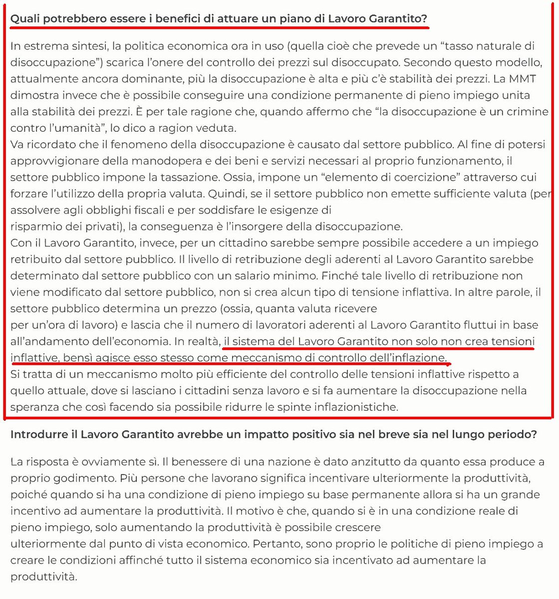 Chini_Francesco's tweet image. Non è un modo per "surriscaldare" l'economia.
Se "surriscaldasse" l'economia, allora genererebbe inflazione mentre l'obiettivo del Lavoro Garantito è assicurare una reale condizione di pieno impiego unita alla stabilità dei prezzi:
#MMT #LavoroGarantito
lamiafinanza.it/2024/09/politi…