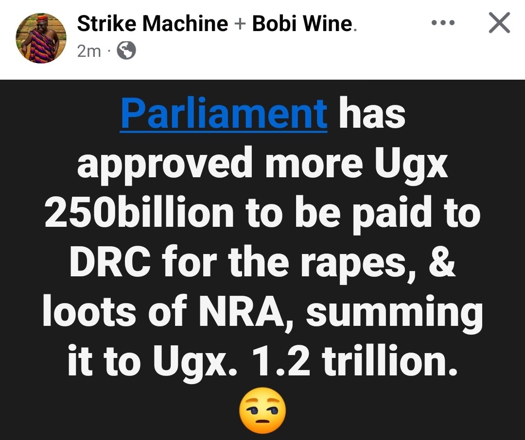 #JustIn 
Hmm, in the next financial year 40% of our National budget will be spent on servicing debts. Yet Gov't wants <a href="/Parliament_Ug/">Parliament of Uganda</a> to again approve Ugx 350billion for Italian mafia Enrica Pinetti and more Ugx 260.4billion to be paid to DRC for the rapes, loots and killings  by