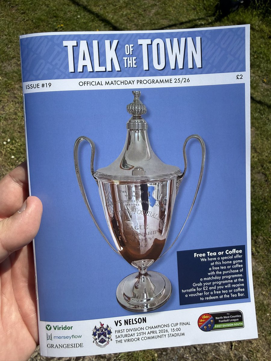 nwcfl's tweet photo. We are here at The Viridor Community Stadium today ahead of our @nwcfl First Division Champions Cup Final between @RuncornTown and @Nelsonfc1 The teams are here, weather superb and free coffee with every programme!  What’s not to love? https://t.co/xMjjbKAKL3