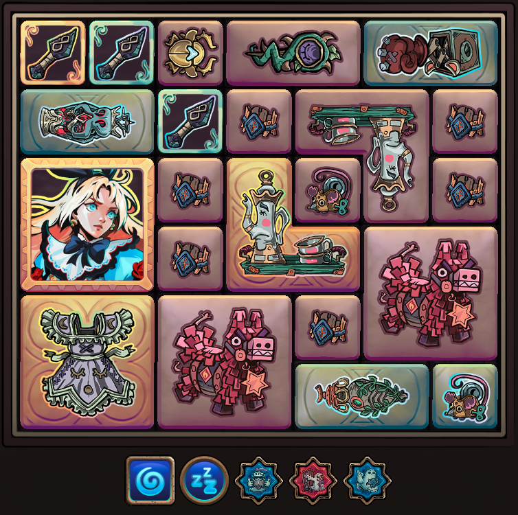 1TKgames's tweet photo. Getting to create the most ridiculous build possible is always great fun in Turnbound!

Pictured below is a build by community member: Kort playing as Alice going thorns. 🛡️​

Do you have a favourite build? Could it beat Korts? Try! Duel code is: HF66UB! ⚔️​

#ScreenshotSaturday https://t.co/8HaK8KSXLl