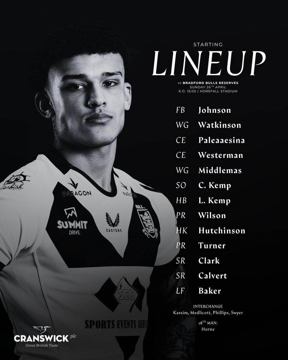 hullfcofficial's tweet photo. Our Reserves line-up to face the Bulls is confirmed 📋

⚫️⚪️ #COYH https://t.co/ksgTKOnjzT